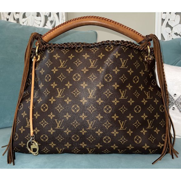 LOUIS VUITTON Artsy MM Monogram Canvas Shoulder Bag Brown